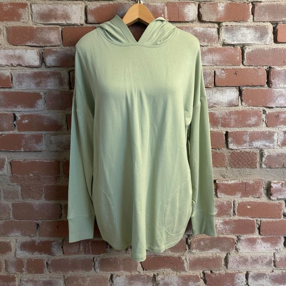 Zuda Z-Knit Long Sleeve Ribbed Cuffed Hooded Pullover Size Medium